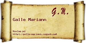 Galle Mariann névjegykártya